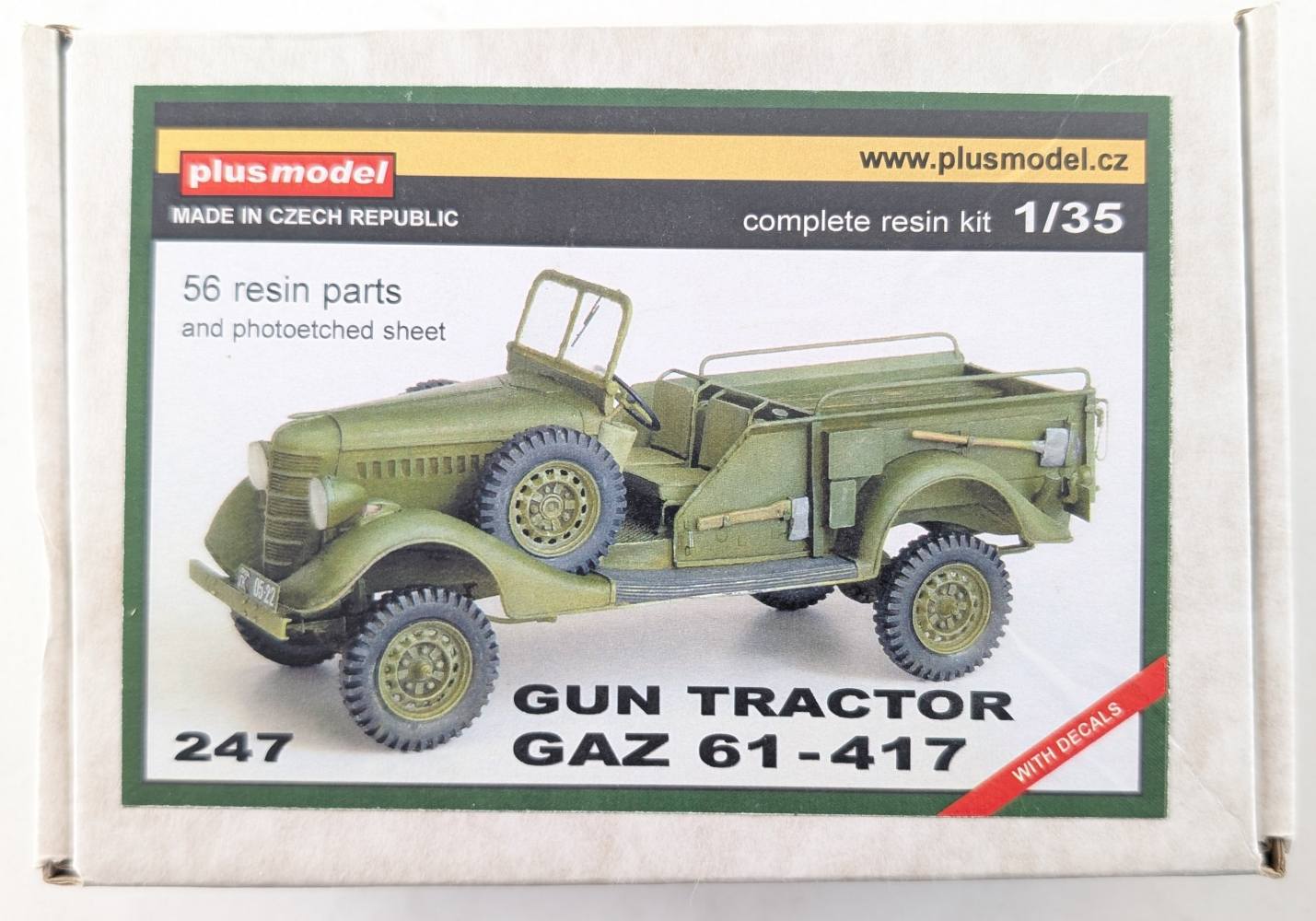 PLUS MODEL 247 GAZ 61-417 GUN TRACTOR Military Model Kits