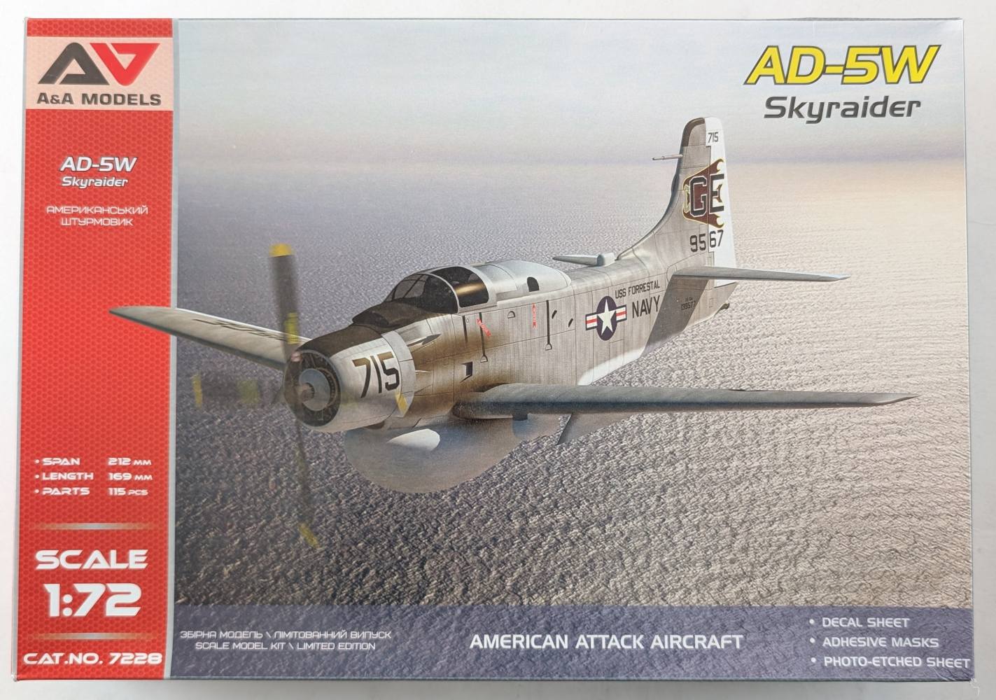 A & A MODELS 7228 AD-5W SKYRAIDER Aircraft Model Kits