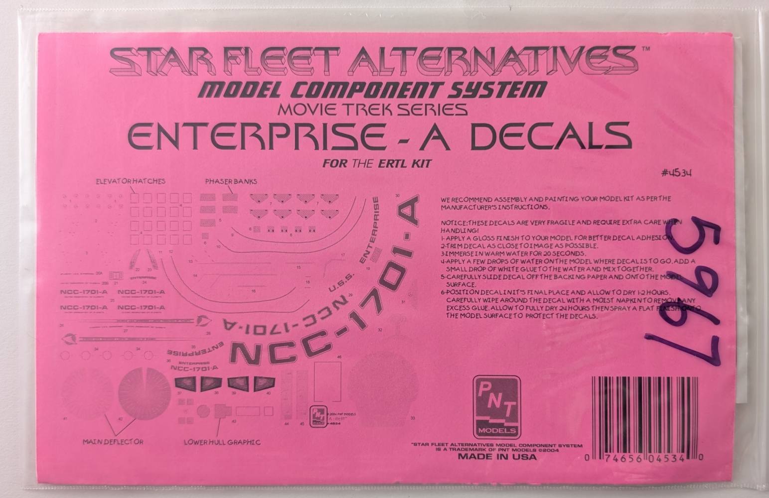 DISCOUNT DECALS 5967 4534 ENTERPRISE-A DECALS PNT Models Discount Decals