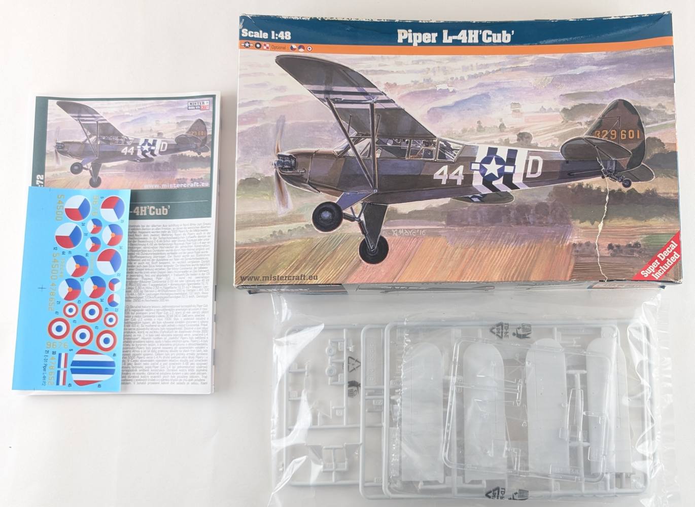 KINGKIT MODEL SCRAPYARD MISTERCRAFT 050412 PIPER L-4H CUB CRACKED DECALS Salvage Yard