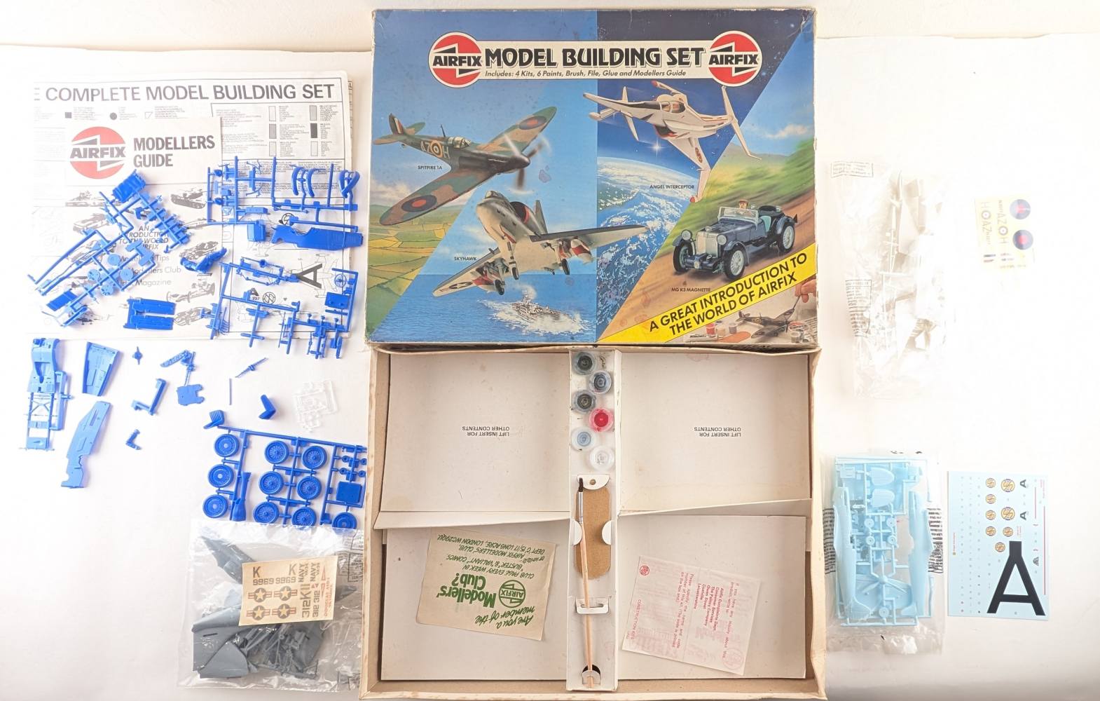KINGKIT MODEL SCRAPYARD AIRFIX 960218 MODEL BUILDING SET SPITFIRE 1A/INTERCEPTOR/SKYHAWK/ MG K3 MAGNETTE INCOMPLETE Salvage Yard