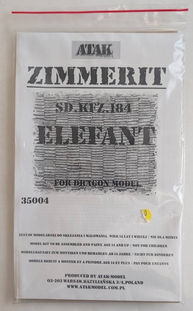 ATAK MODEL 35004 ZIMMERIT SD.KFZ.184 ELEFANT Conversion Sets