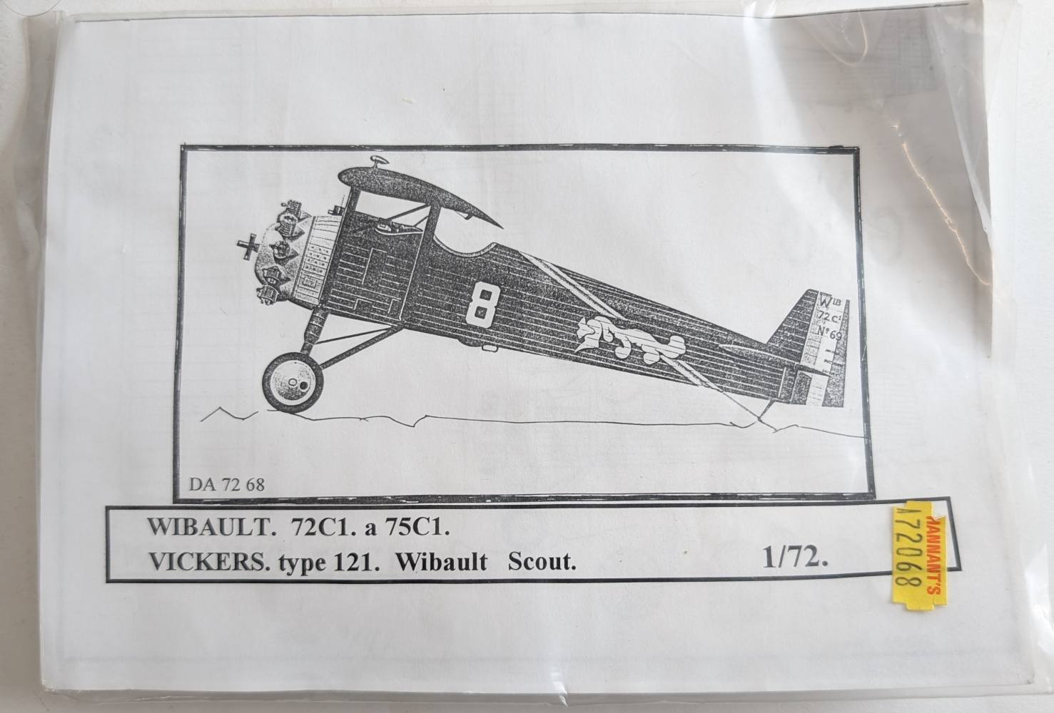 DUJIN 7268 WIBAULT 72C1 A 75C1 VICKERS TYPE 121 Aircraft Model Kits