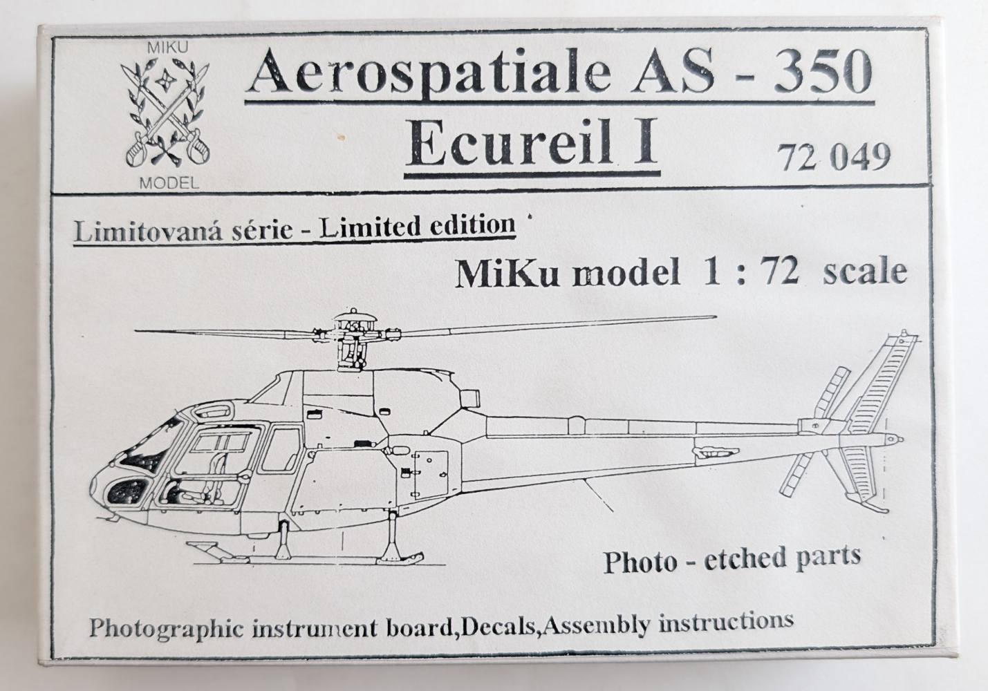 MIKU 72049 AEROSPATIALE AS 350 ECUREIL I Aircraft Model Kits
