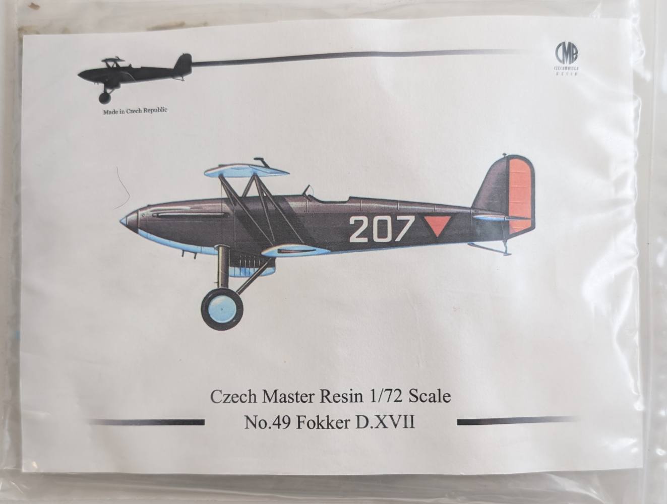 CZECH MASTER RESIN NO.49 FOKKER D.XVII Aircraft Model Kits