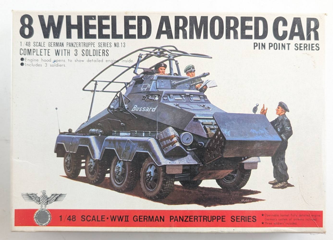 BANDAI 8238 SD.KFZ.232 8 WHEELED ARMORED CAR Military Model Kits