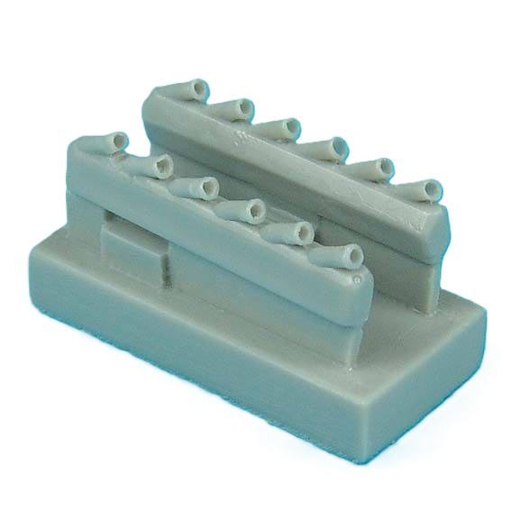 QUICKBOOST.NET QB 72 031 P-51D MUSTANG EXHAUSTS WITH SHROUD Conversion Sets