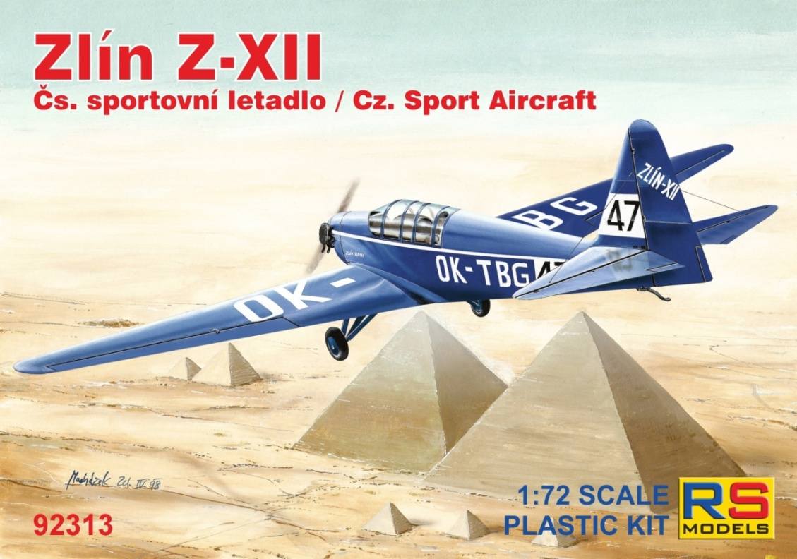 RS MODELS 92313 ZLIN Z-XII CZ SPORT AIRCRAFT Aircraft Model Kits