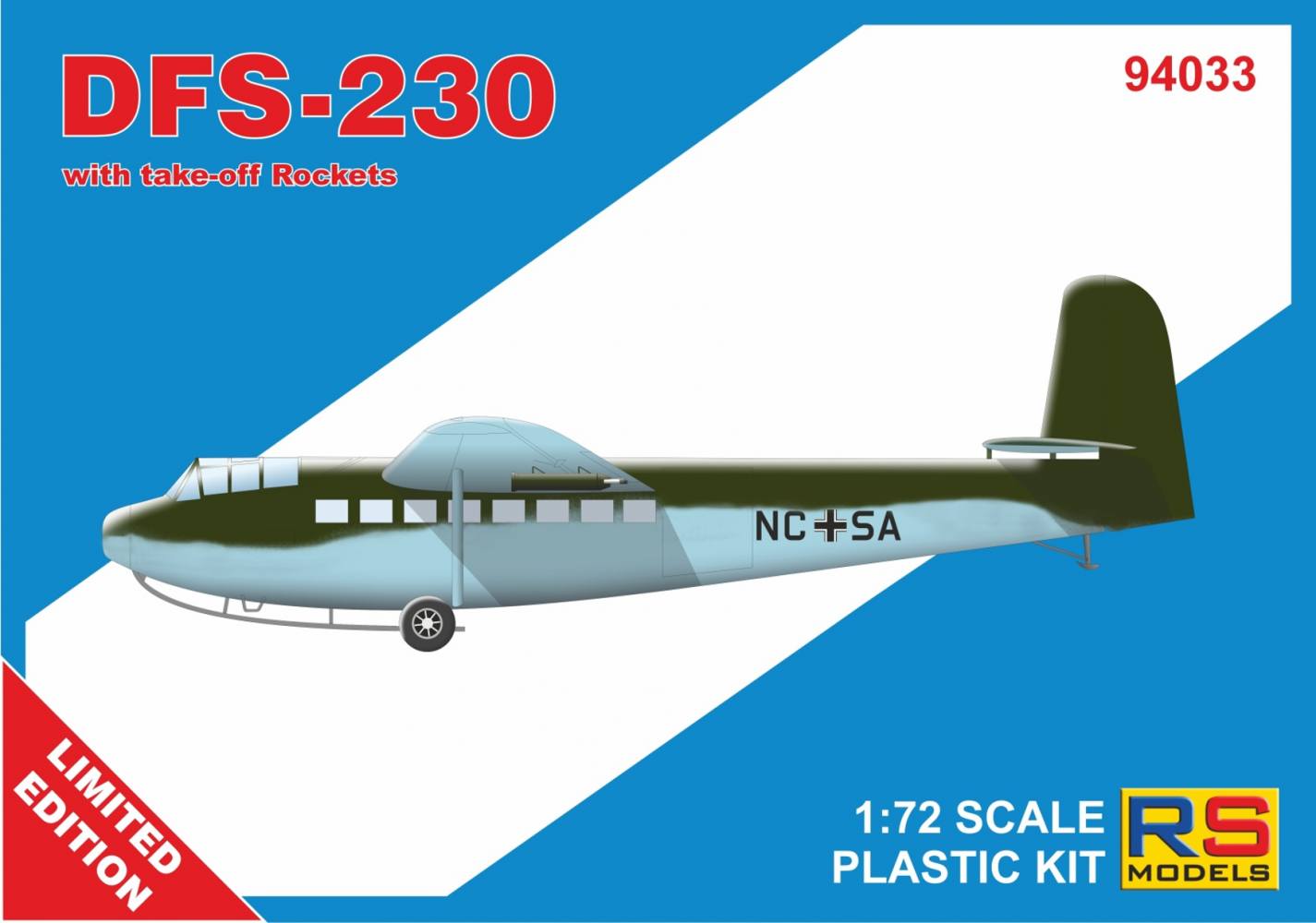 RS MODELS 94033 DFS-230 WITH TAKE-OFF ROCKETS Aircraft Model Kits