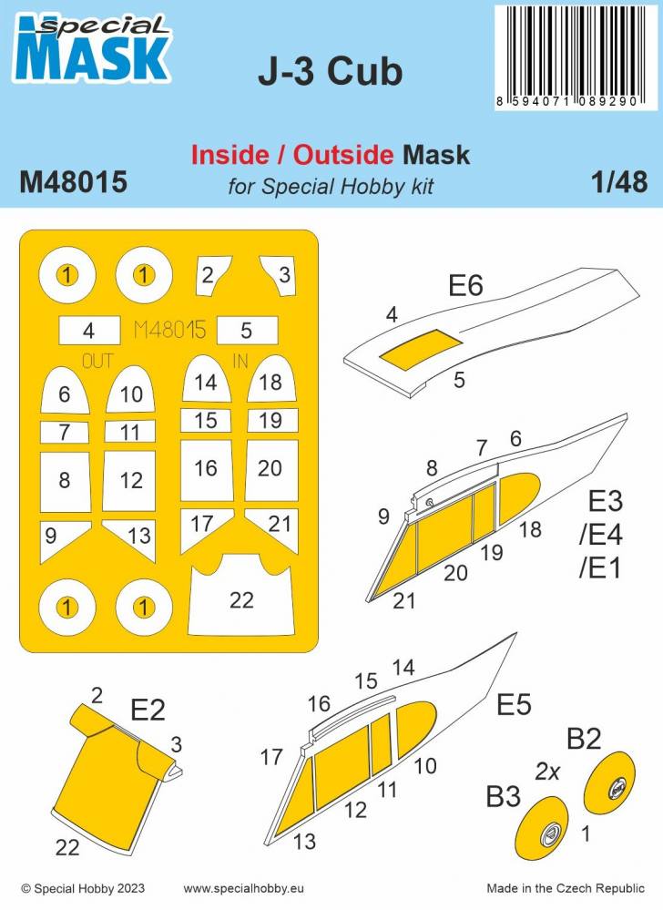 SPECIAL MASK 48015 J-3 CUB INSIDE/OUTSIDE MASK Paint & Accessories