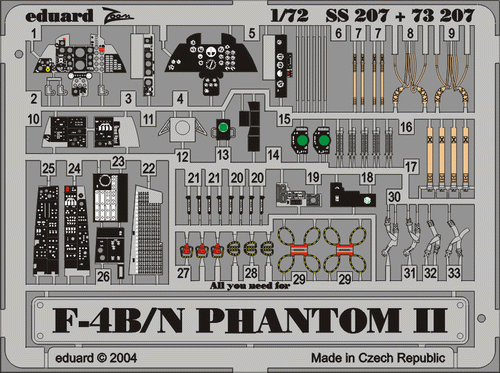 EDUARD SS207 F-4B/N PHANTOM Conversion Sets
