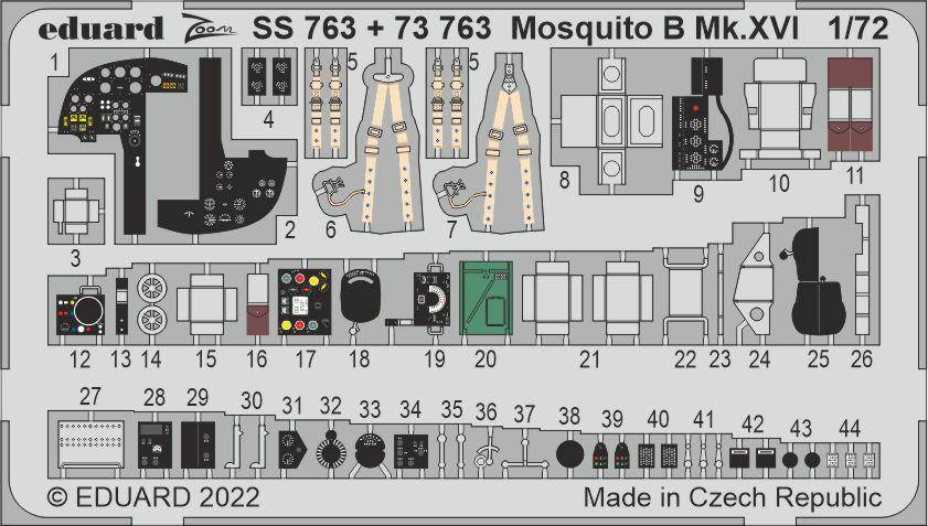 EDUARD SS763 MOSQUITO B MK.XVI DETAIL SET Conversion Sets
