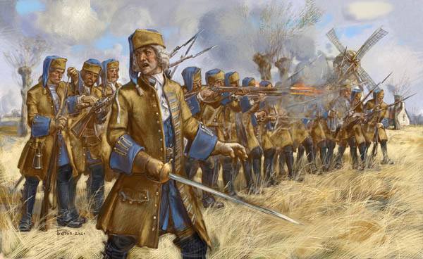 STRELETS 254 DISMOUNTED FRENCH DRAGOONS IN SKIRMISH 1701-1714 Model Figures