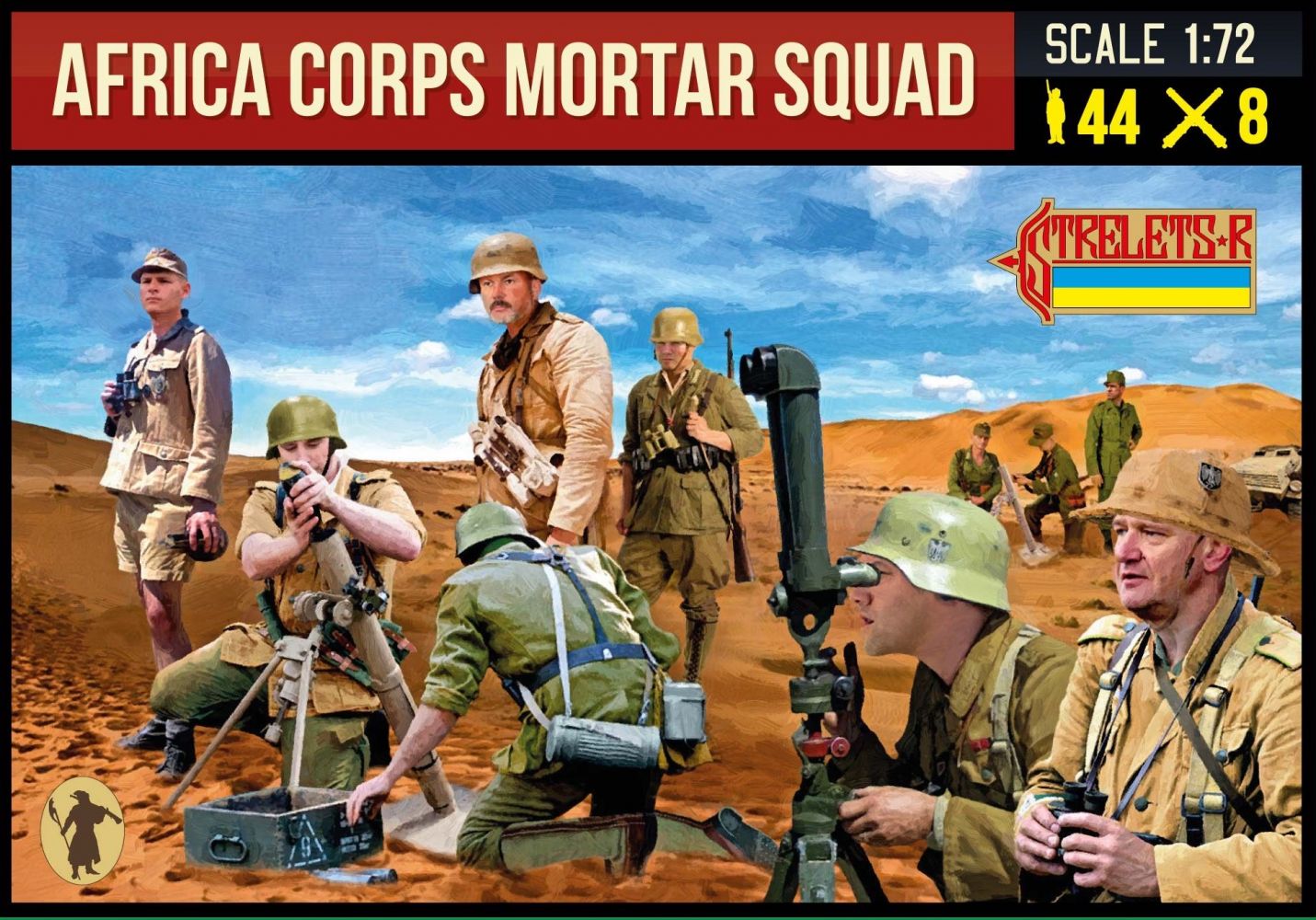 STRELETS 280 AFRICA CORPS MORTAR SQUAD Military Model Kits