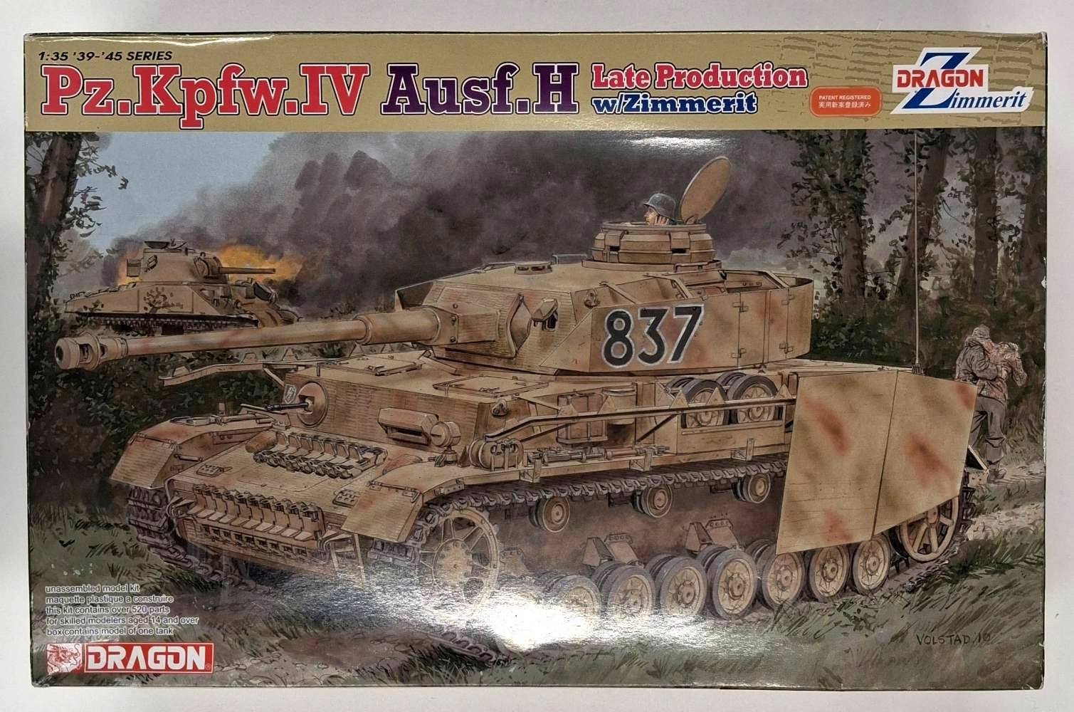 KINGKIT MODEL SCRAPYARD DRAGON 6560 PZ.KPFW.IV AUSF.H LATE PRODUCTION W/ZIMMERIT STARTED Salvage Yard