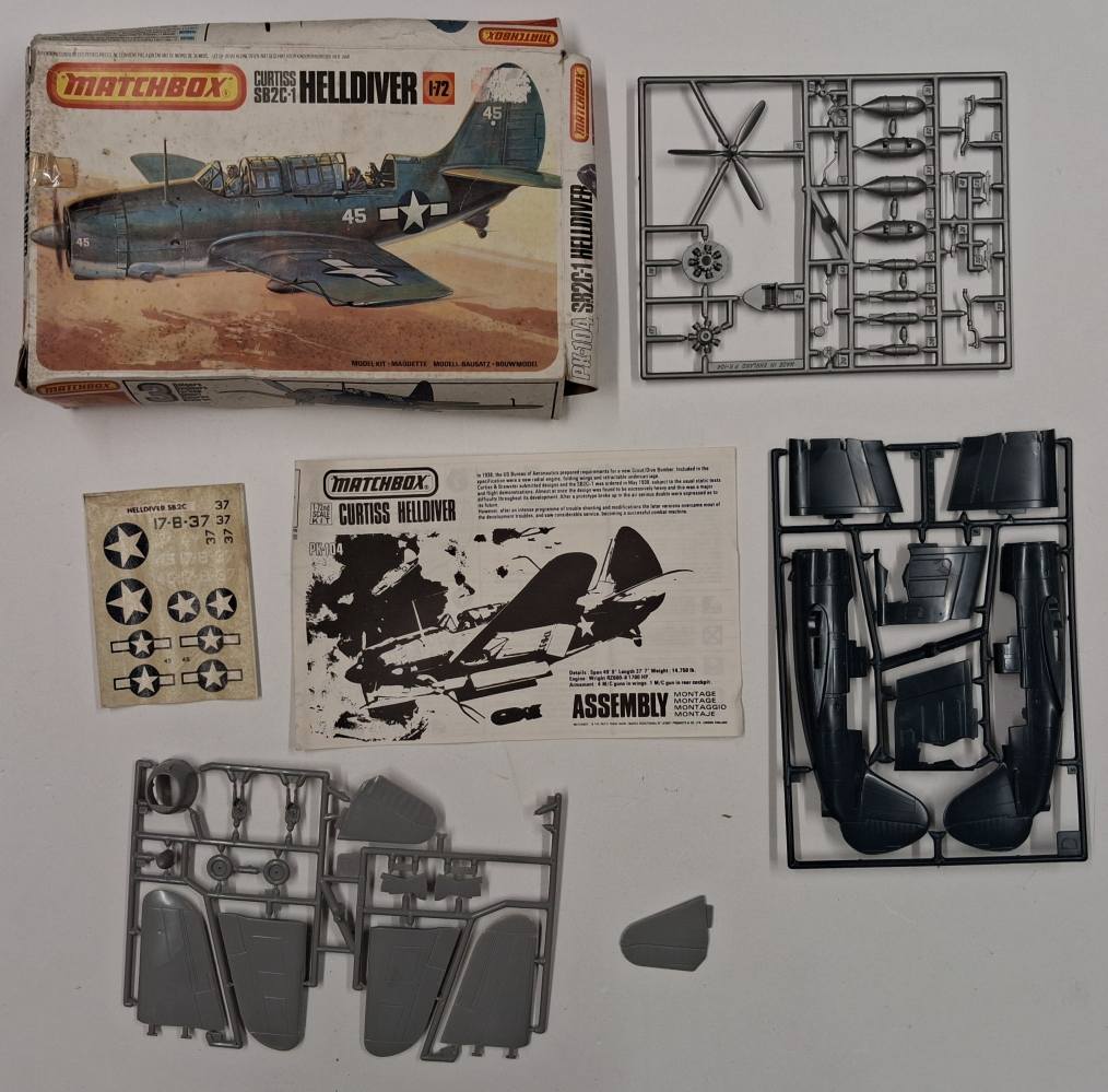KINGKIT MODEL SCRAPYARD MATCHBOX PK-104 SB2C-1 HELLDIVER NO CANOPY Salvage Yard