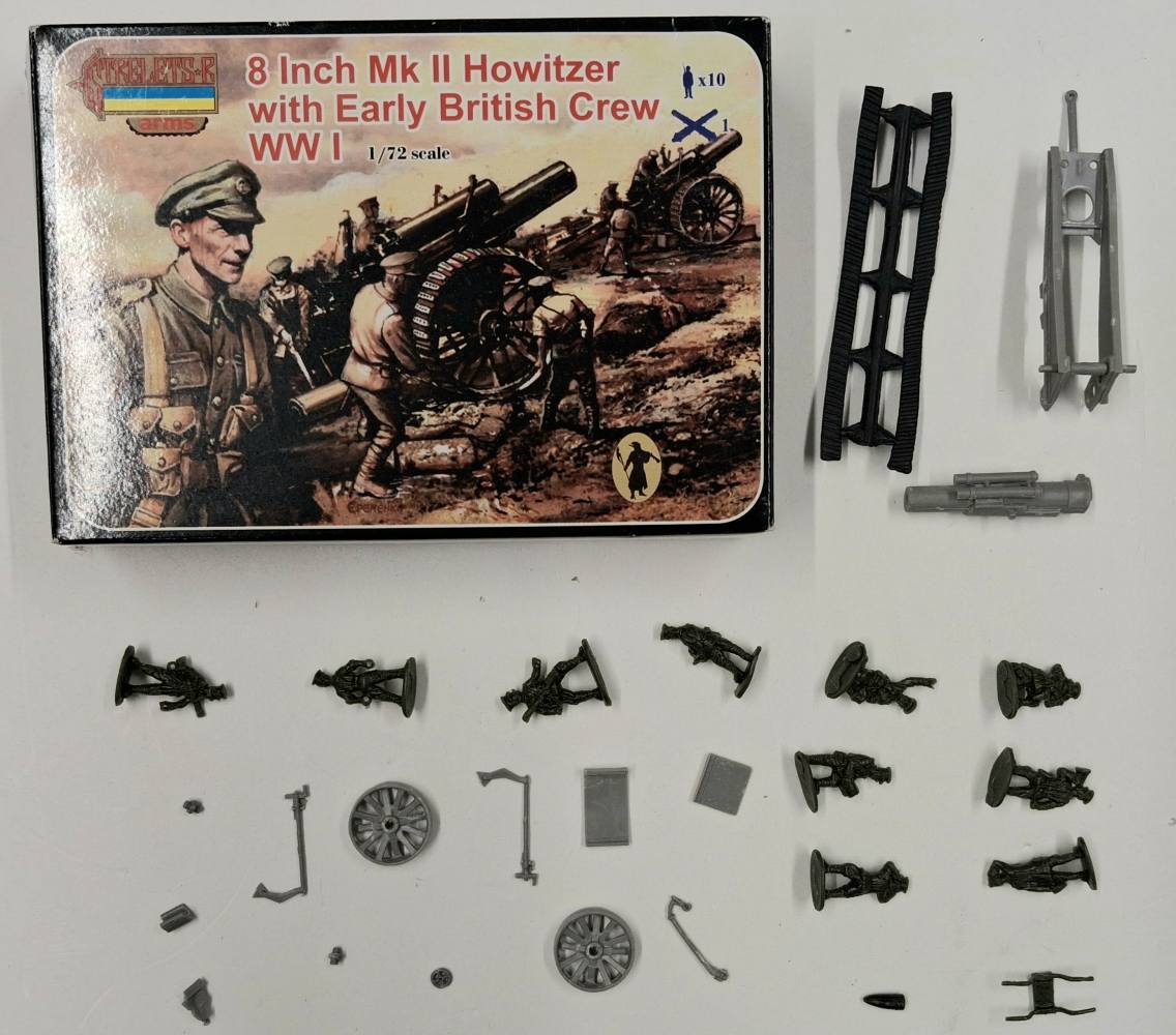 KINGKIT MODEL SCRAPYARD STRELETS.R ARMS A003 8 INCH MK II HOWITZER WITH EARLY BRITISH CREW WW I STARTED Salvage Yard