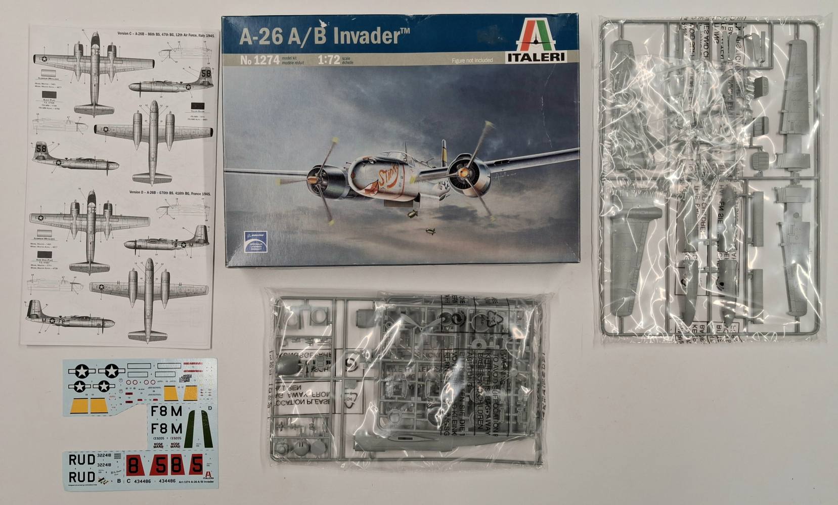 KINGKIT MODEL SCRAPYARD ITALERI 1274 A-26 A/B INVADER CUT DECALS Salvage Yard