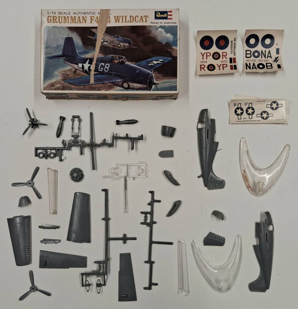 KINGKIT MODEL SCRAPYARD REVELL H-639 GRUMMAN F4F-4 WILDCAT STARTED NO INSTRUCTIONS Salvage Yard