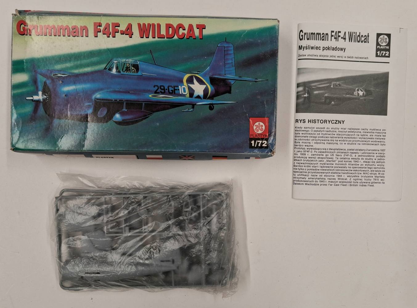 KINGKIT MODEL SCRAPYARD PLASTYK S-128 GRUMMAN F4F-4 WILDCAT NO DECALS Salvage Yard