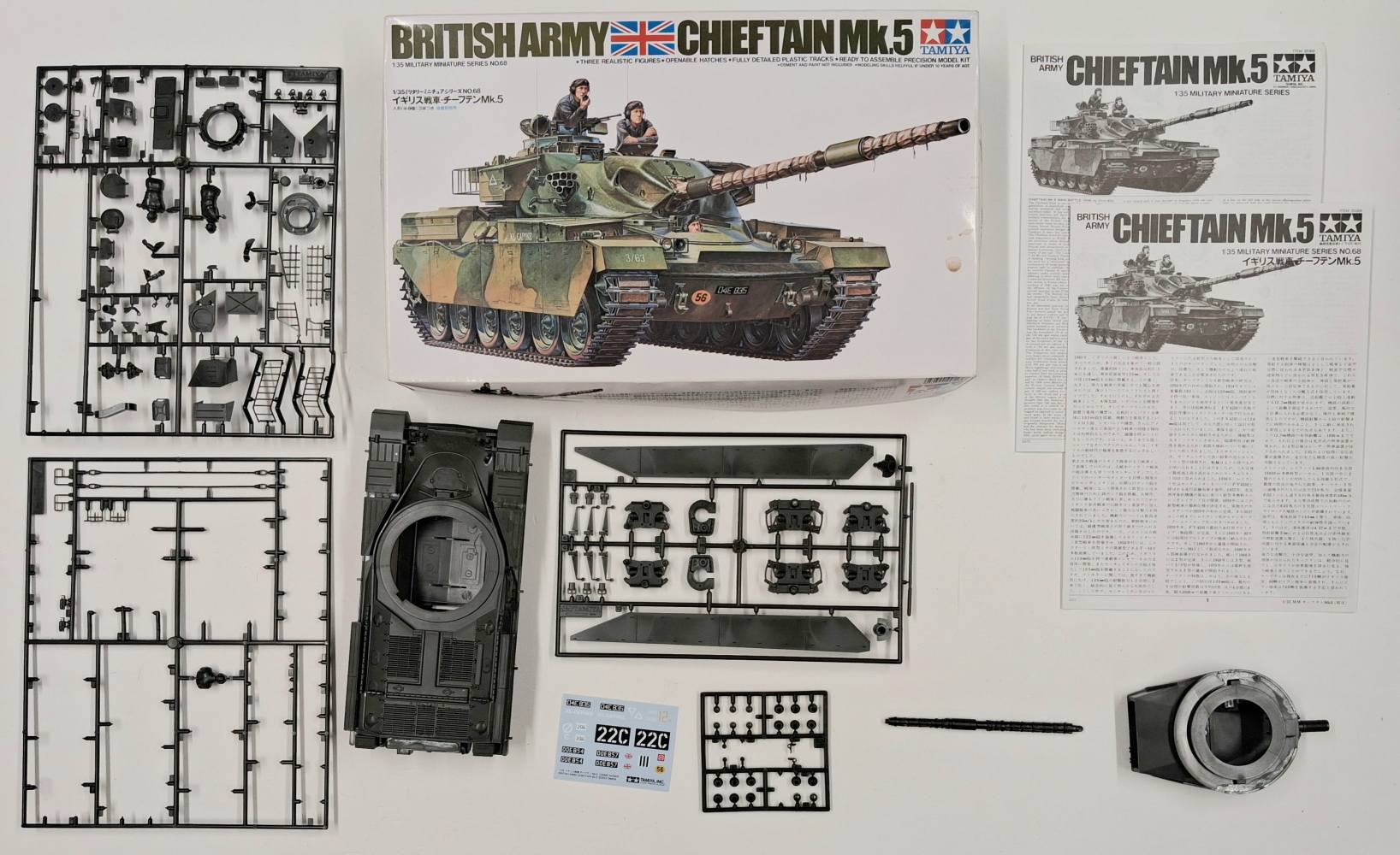 KINGKIT MODEL SCRAPYARD TAMIYA 35068..2500 BRITISH ARMY MAIN BATTLE TANK CHIEFTAIN MK.5 STARTED INCOMPLETE Salvage Yard