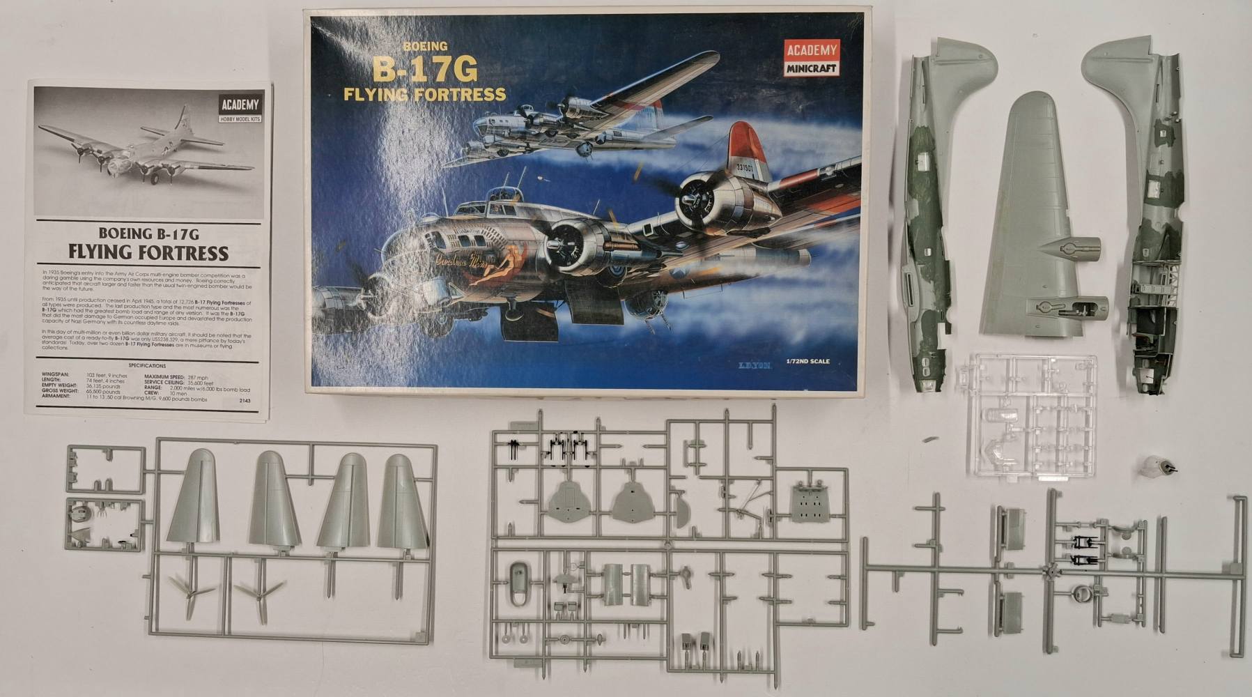 KINGKIT MODEL SCRAPYARD ACADEMY 2143 BOEING B-17G FLYING FORTRESS STARTED Salvage Yard