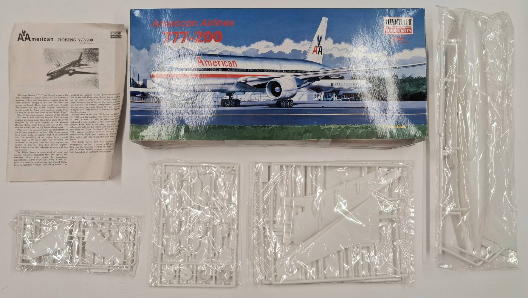 KINGKIT MODEL SCRAPYARD MINICRAFT 14472 AMERICAN AIRLINES 777-200 NO DECALS Salvage Yard