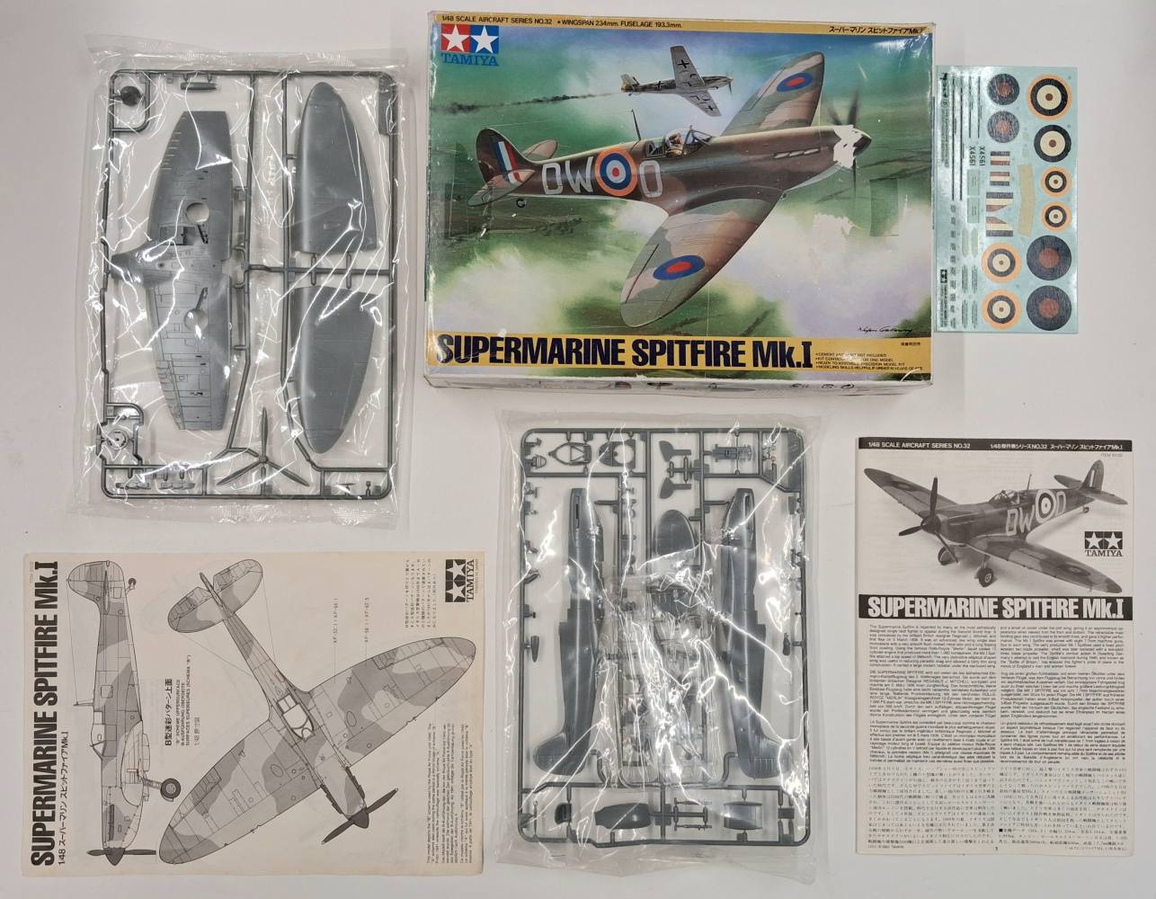 KINGKIT MODEL SCRAPYARD TAMIYA 61032.2500 SUPERMARINE SPITFIRE MK.I DAMAGED DECALS Salvage Yard