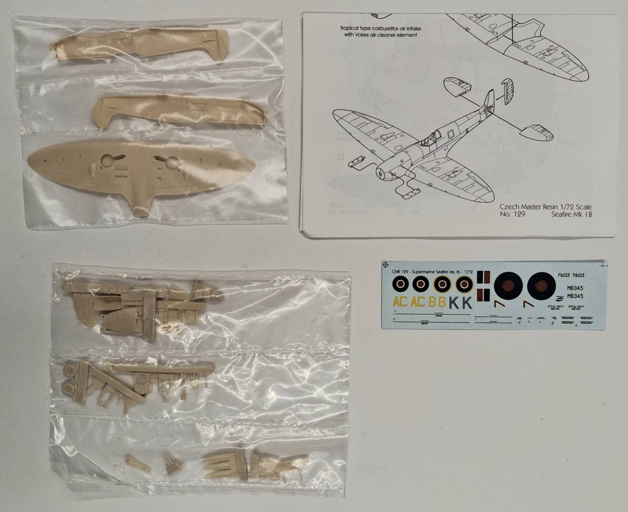 KINGKIT MODEL SCRAPYARD CZECH MASTER RESIN 129 SEAFIRE MK. I B NO CANOPY NO BOX Salvage Yard