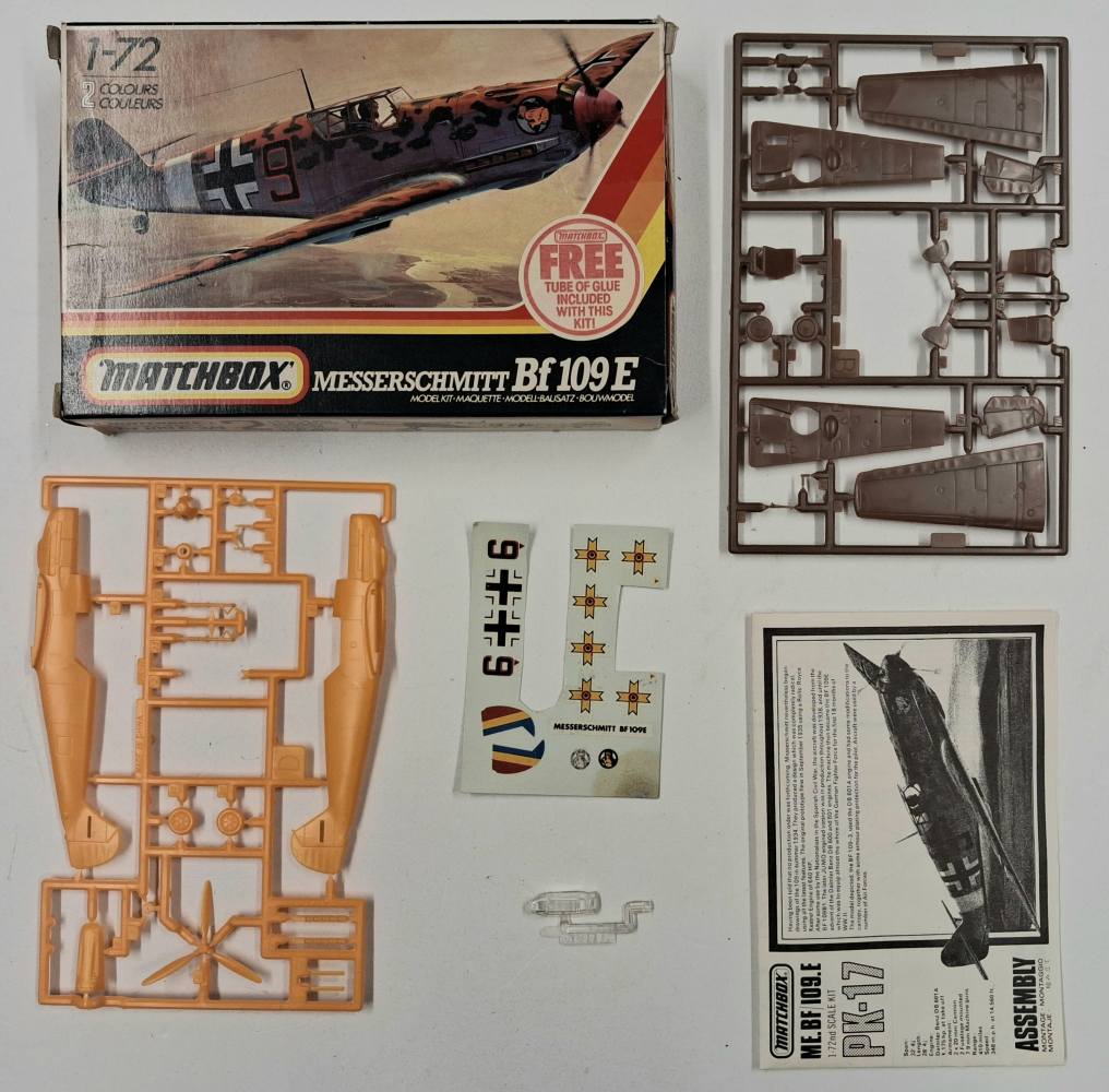 KINGKIT MODEL SCRAPYARD MATCHBOX PK-17 MESSERSCHMITT BF 109 E-3/4 CUT DECALS Salvage Yard