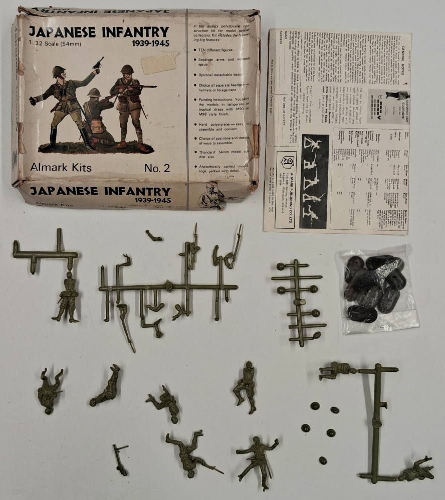 KINGKIT MODEL SCRAPYARD ALMARK KITS 2 JAPANESE INFANTRY 1939-1945 DAMAGED BOX STARTED Salvage Yard