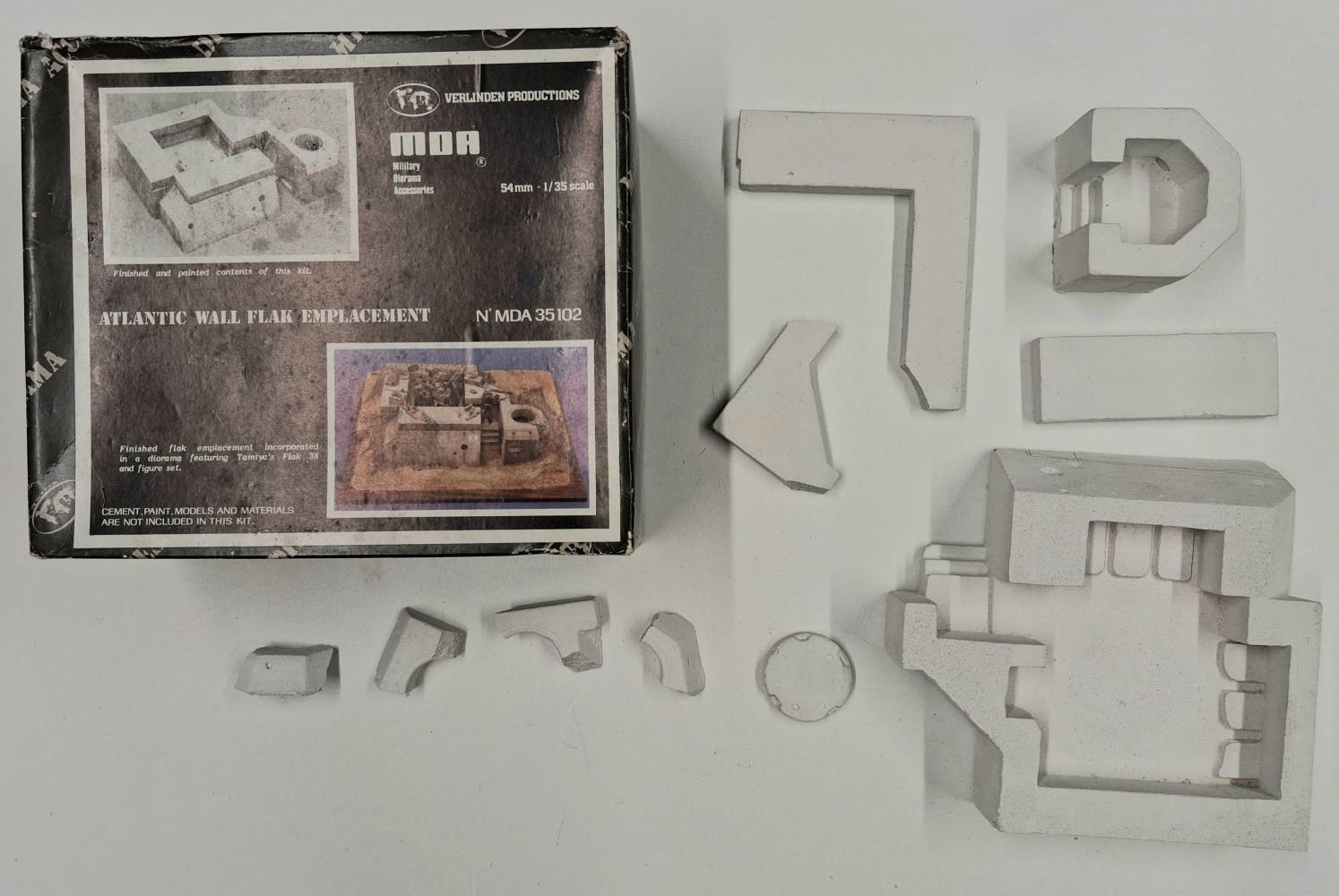 KINGKIT MODEL SCRAPYARD VERLINDEN PRODUCTIONS 35102 ATLANTIC WALL FLAK EMPLACEMENT BROKEN Salvage Yard
