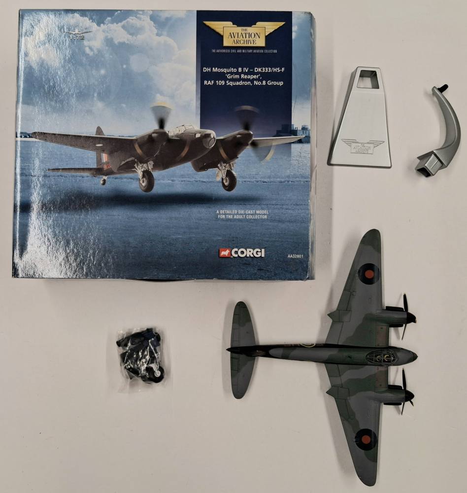 KINGKIT MODEL SCRAPYARD CORGI AA32801 DH MOSQUITO B IV 0 DK333/HS-F GRIM REAPER RAF 109 SQUADRON NO.8 GROUP NO CERTIFICATE Salvage Yard