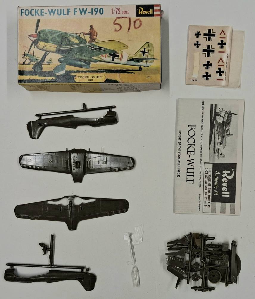 KINGKIT MODEL SCRAPYARD REVELL H-615 FOCKE-WULF FW-190 CRACKED DECALS Salvage Yard