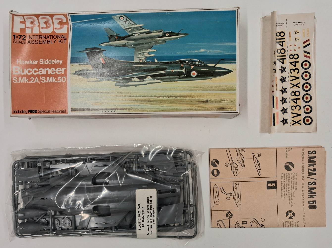 KINGKIT MODEL SCRAPYARD FROG F238 HAWKER SIDDELEY BUCCANEER S.MK.2A OR S.MK.50 CRACKED DECALS Salvage Yard