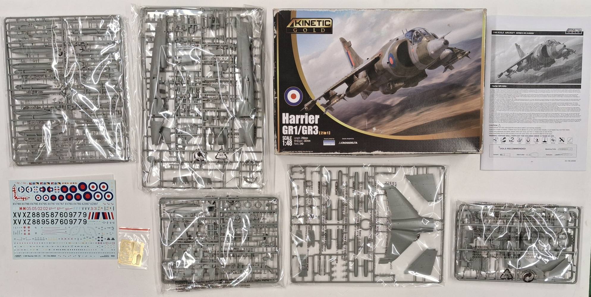 KINGKIT MODEL SCRAPYARD KINETIC GOLD K48060 HARRIER GR1/GR3 2 IN 1 INCOMPLETE Salvage Yard