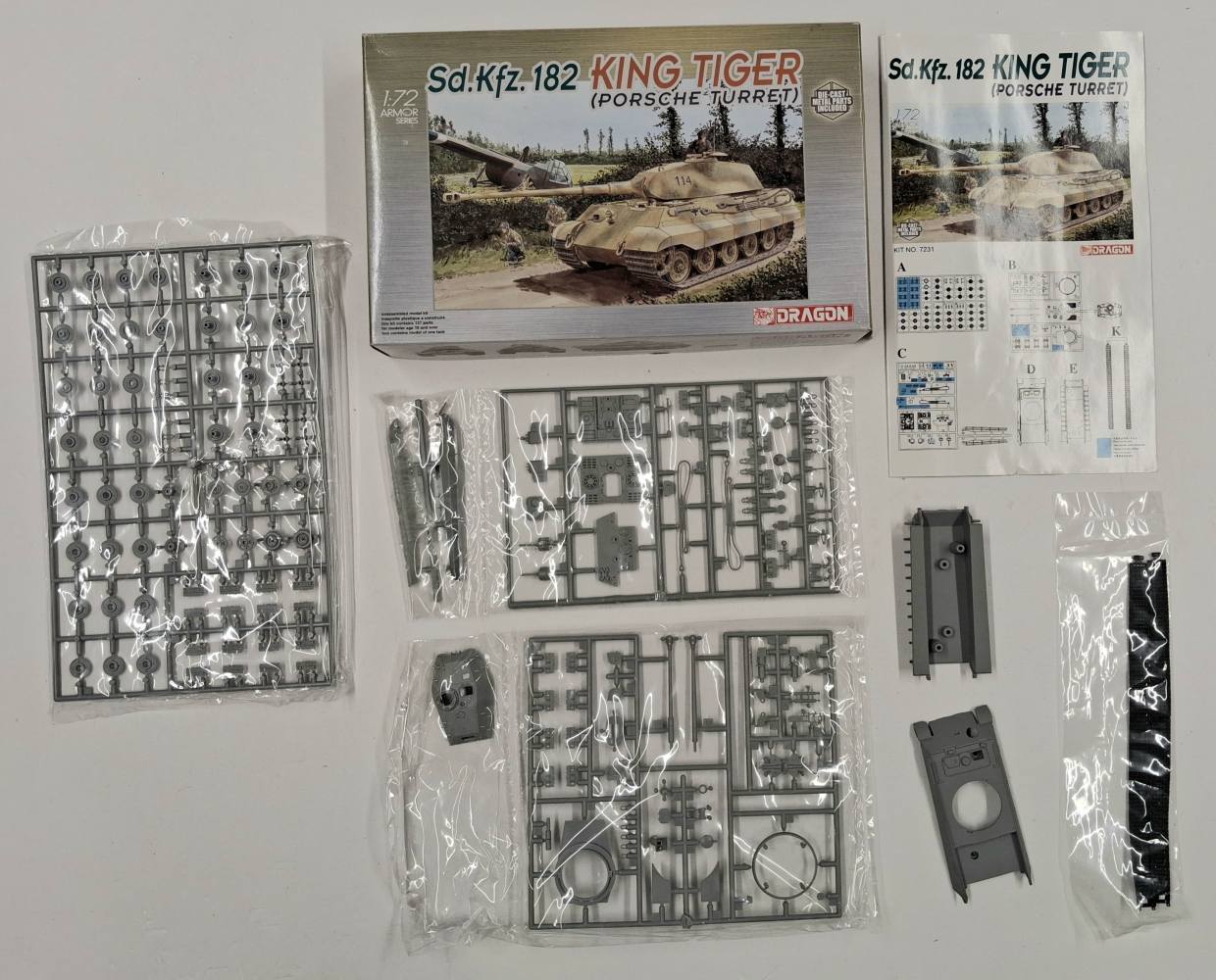 KINGKIT MODEL SCRAPYARD DRAGON 7231 SD.KFZ.182 KING TIGER PORSCHE TURRET NO DECALS Salvage Yard