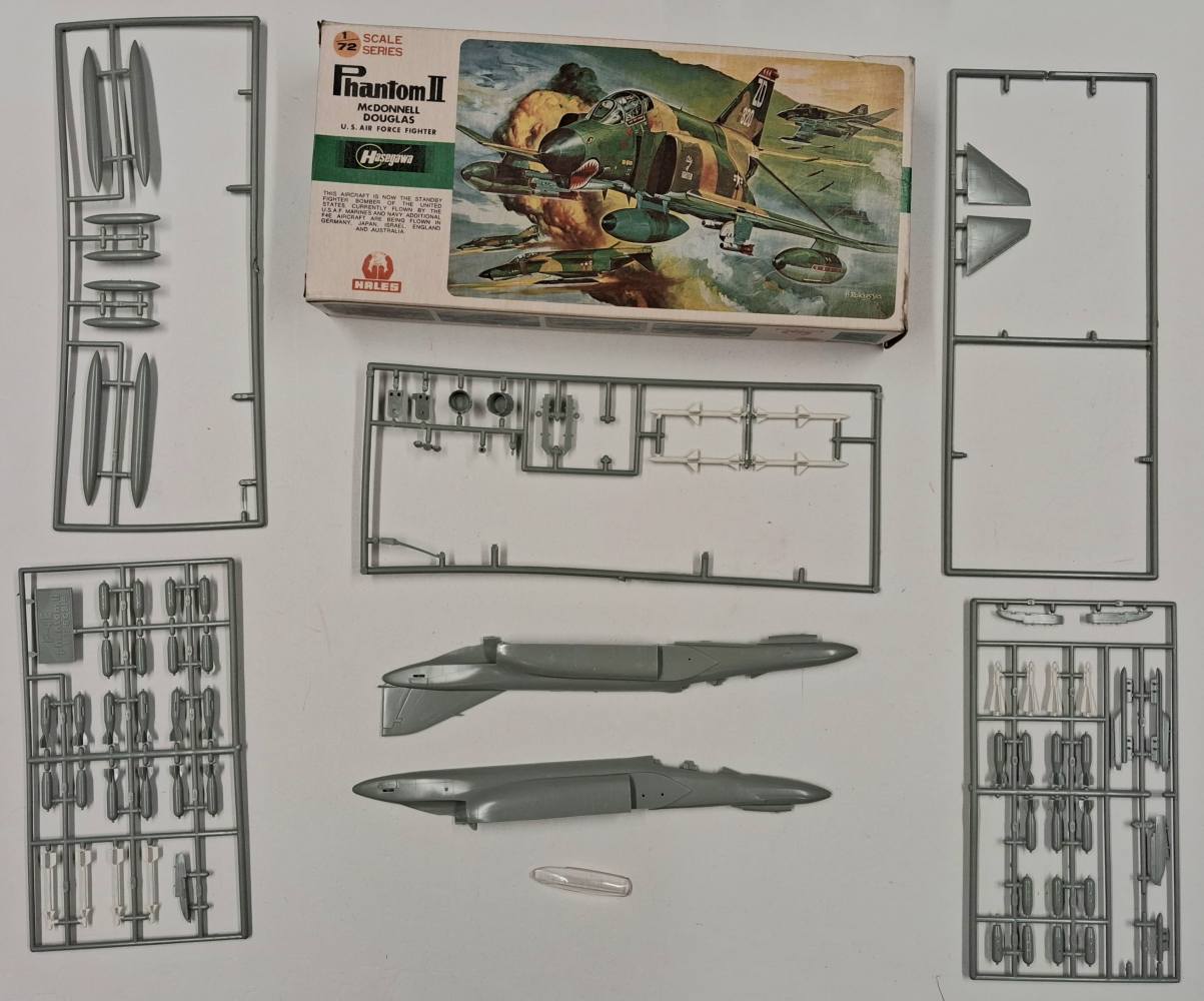 KINGKIT MODEL SCRAPYARD HASEGAWA JS-085 F-4E PHANTOM II U.S. AIR FORCE FIGHTER NO INSTRUCTIONS NO DECALS Salvage Yard
