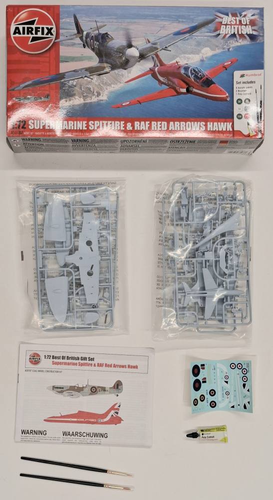KINGKIT MODEL SCRAPYARD AIRFIX A50187 SUPERMARINE SPITFIRE RAF RED ARROWS HAWK NO PAINTS NO STANDS Salvage Yard