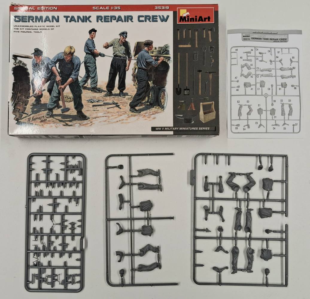 KINGKIT MODEL SCRAPYARD MINIART 35319 GERMAN TANK REPAIR CREW SPECIAL EDITION INCOMPLETE Salvage Yard