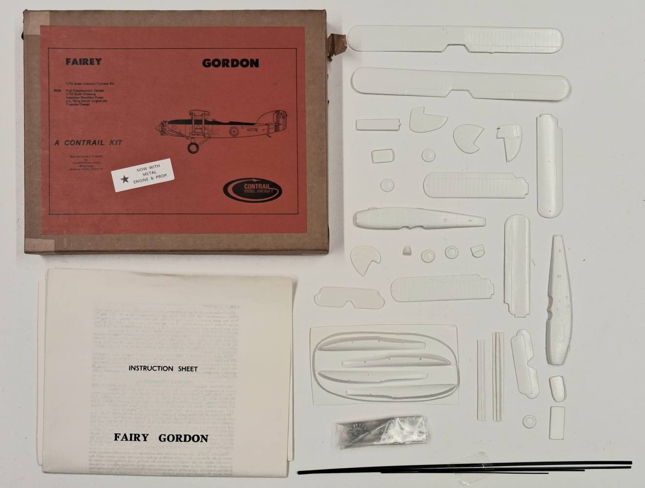 KINGKIT MODEL SCRAPYARD CONTRAIL MODEL AIRCRAFT FAIREY GORDON NO DECALS Salvage Yard