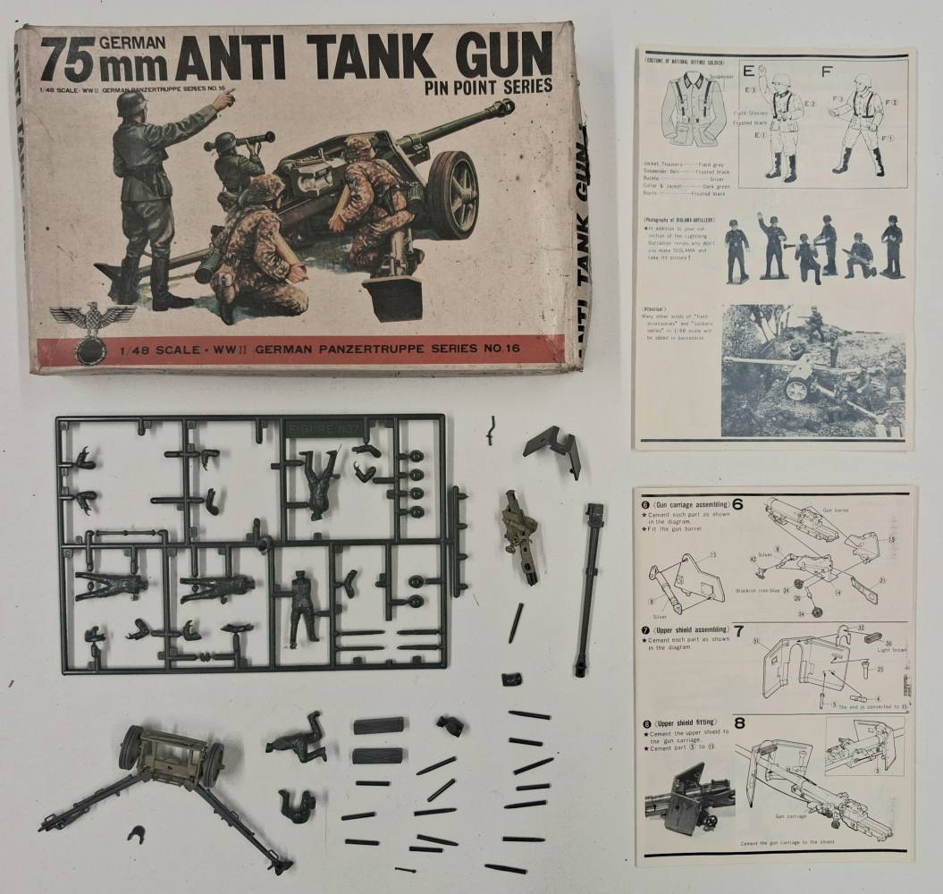 KINGKIT MODEL SCRAPYARD BANDAI 8253 ANTI TANK GUN GERMAN 75MM STARTED Salvage Yard