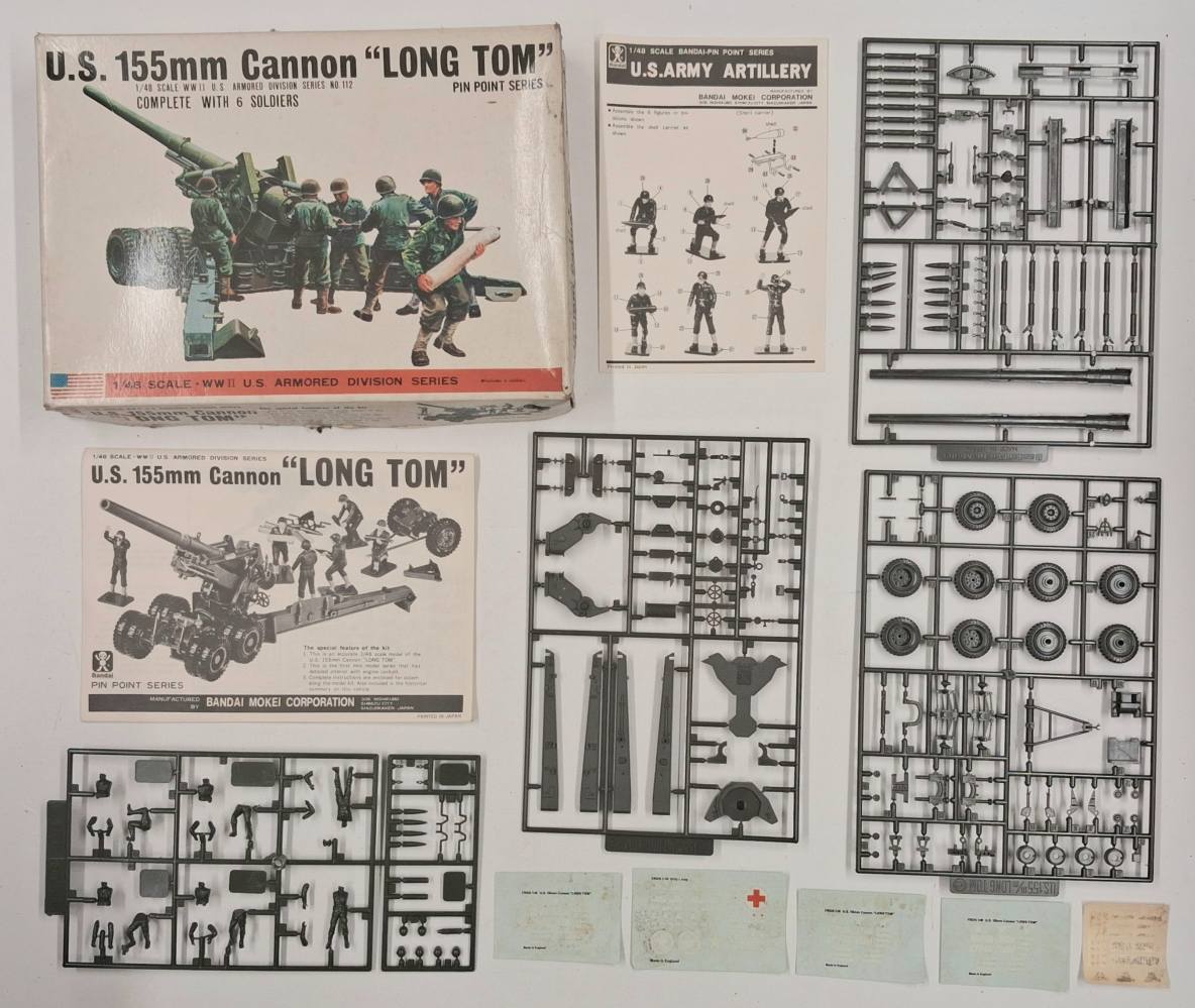 KINGKIT MODEL SCRAPYARD BANDAI 8293 US 155MM CANNON LONG TOM DAMAGED DECALS Salvage Yard