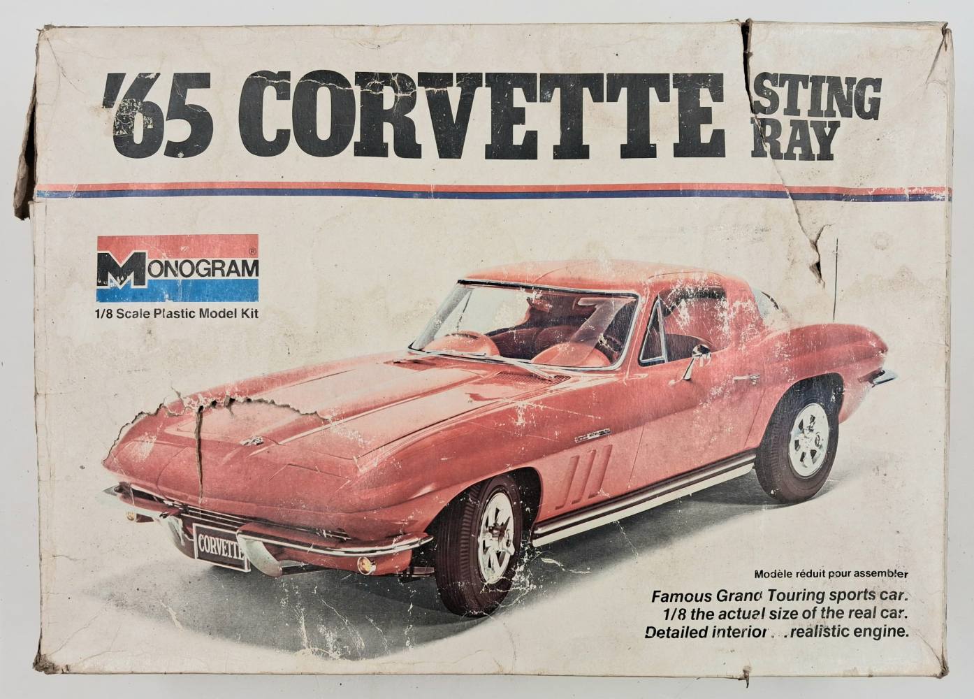 KINGKIT MODEL SCRAPYARD MONOGRAM 2600 CORVETTE STINGRAY 65 STARTED DAMAGED BOX - UK SALE ONLY Salvage Yard