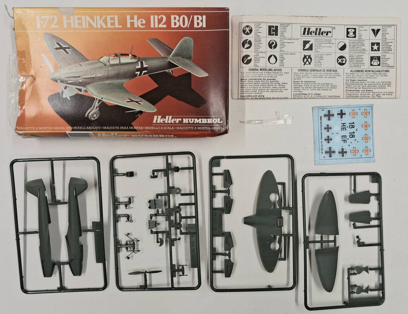 KINGKIT MODEL SCRAPYARD HELLER 80240 HEINKEL HE 112 B0/B1 MISSING CANOPY DAMAGED BOX Salvage Yard