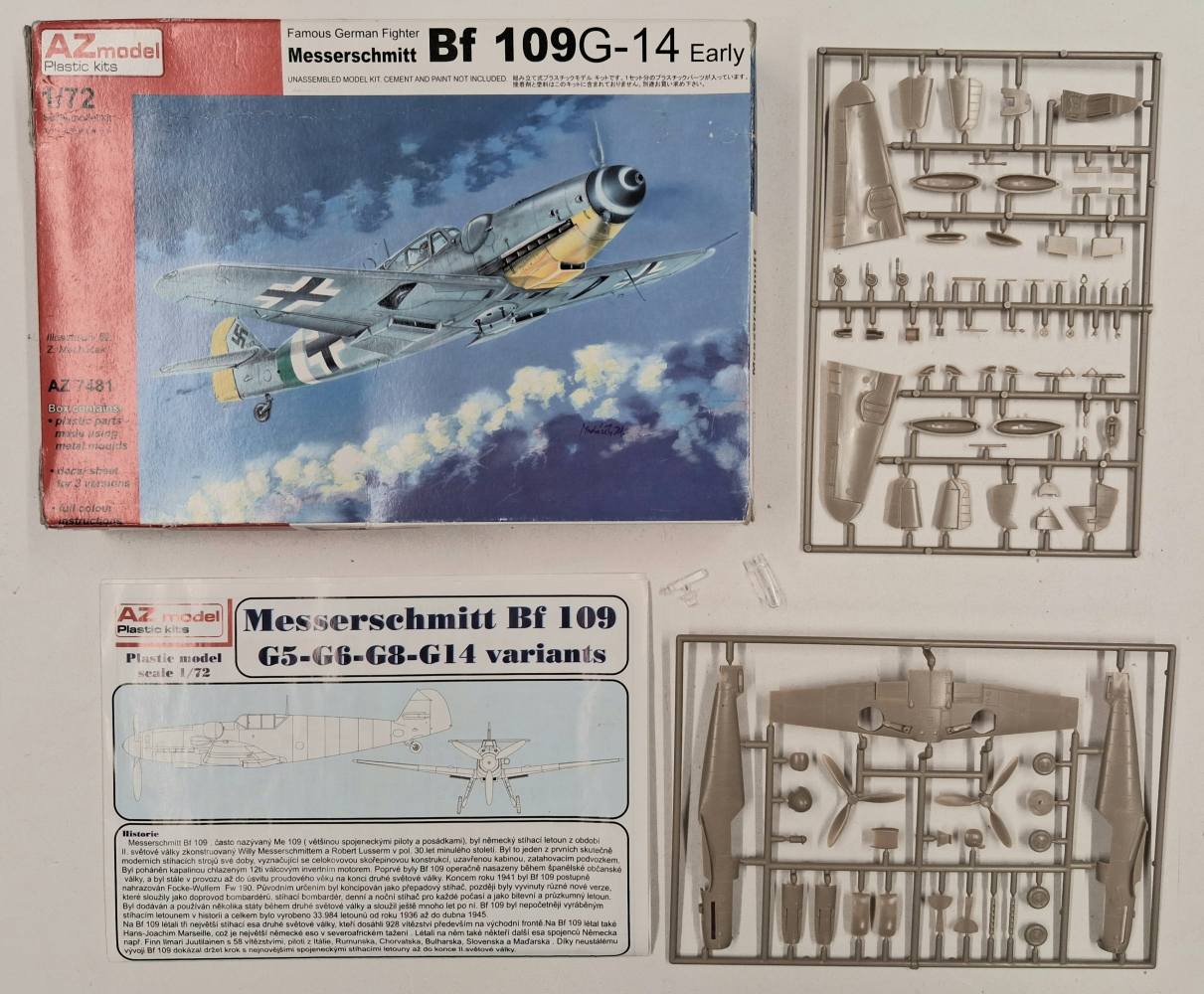KINGKIT MODEL SCRAPYARD AZ MODEL 7481 MESSERSCHMITT BF 109 G-14 EARLY NO DECALS Salvage Yard