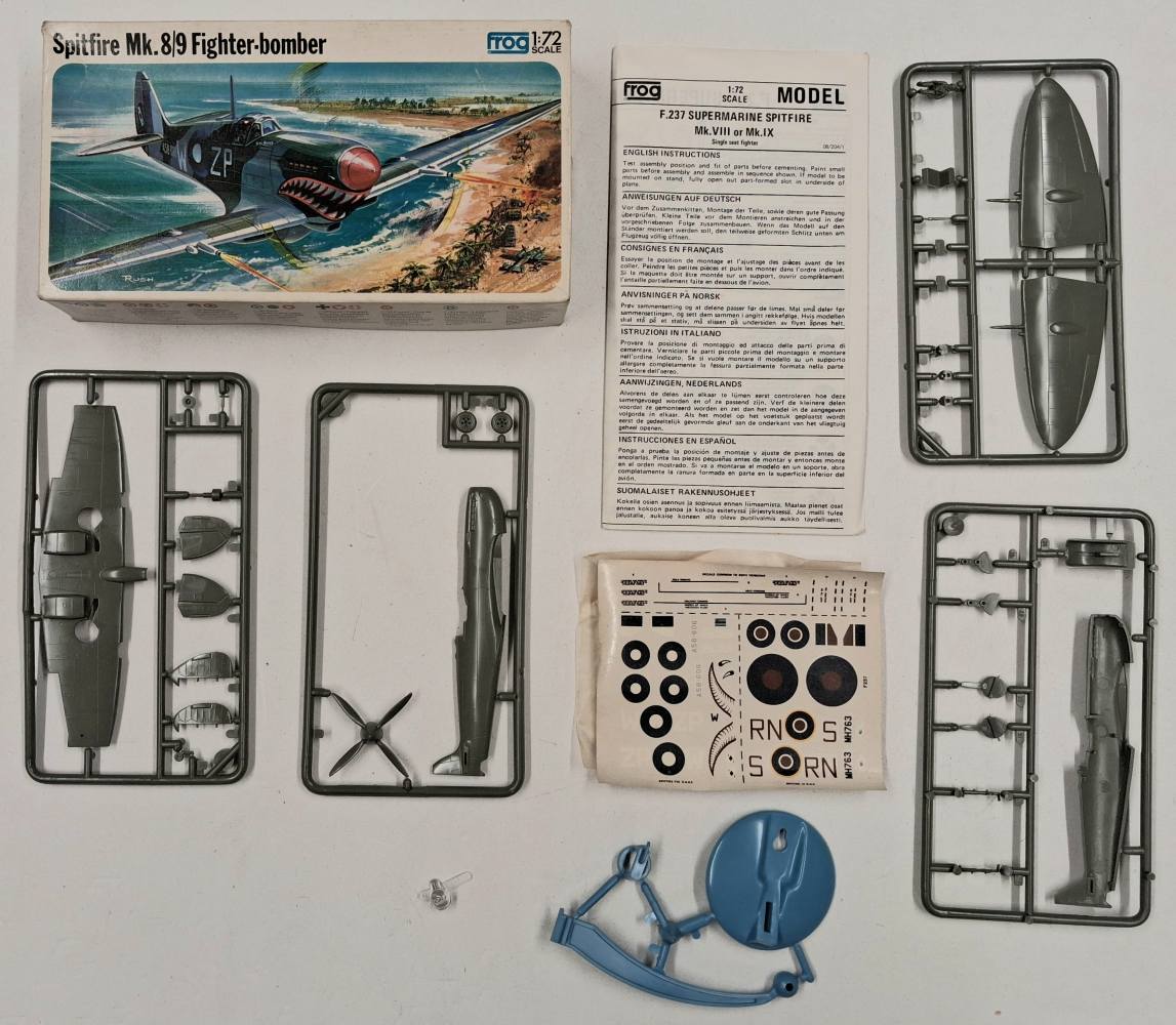 KINGKIT MODEL SCRAPYARD FROG F237 SPITFIRE MK.8/9 CRACKED DECALS Salvage Yard