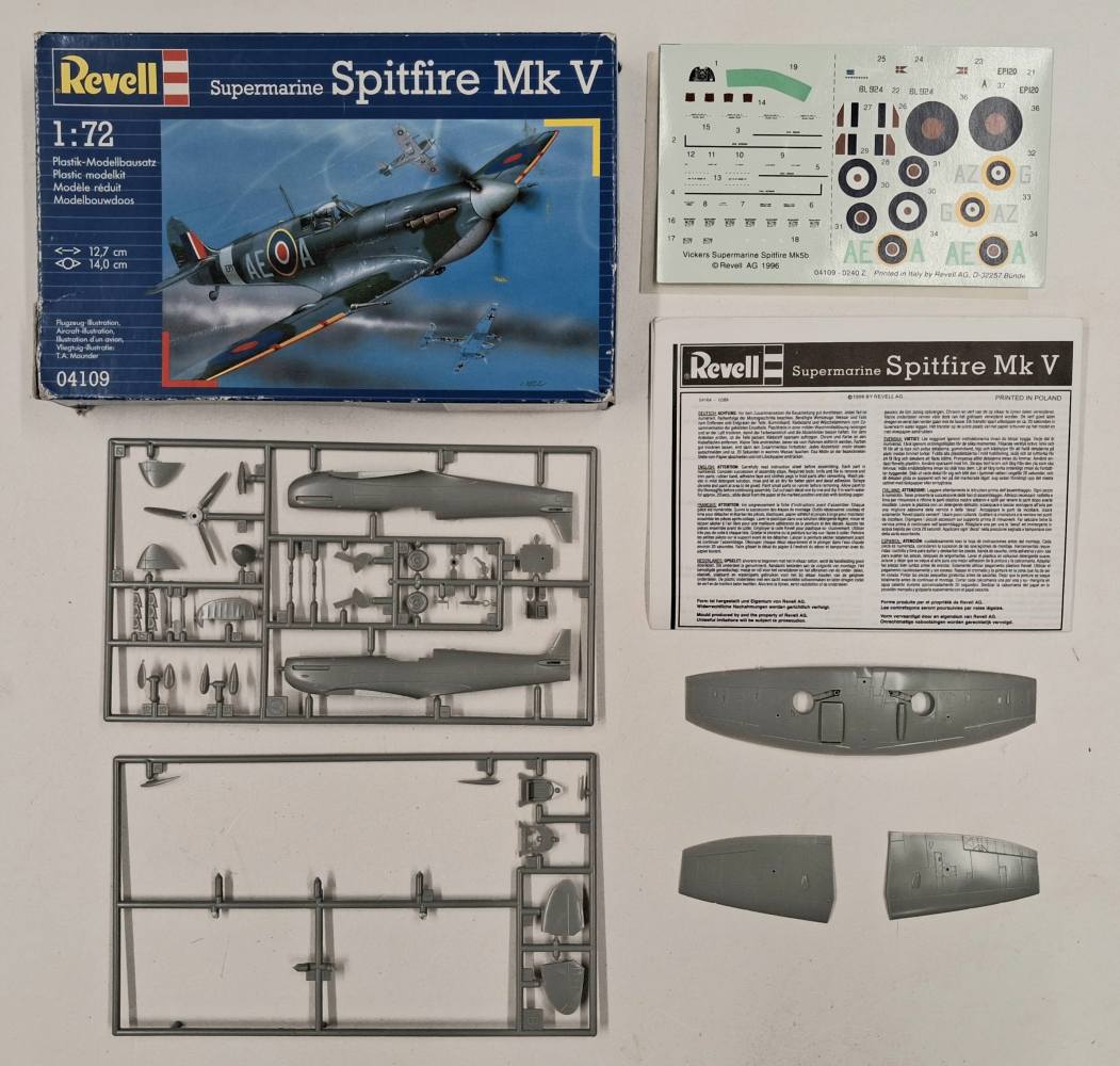 KINGKIT MODEL SCRAPYARD REVELL 04109 SUPERMARINE SPITFIRE MK V NO CANOPY Salvage Yard