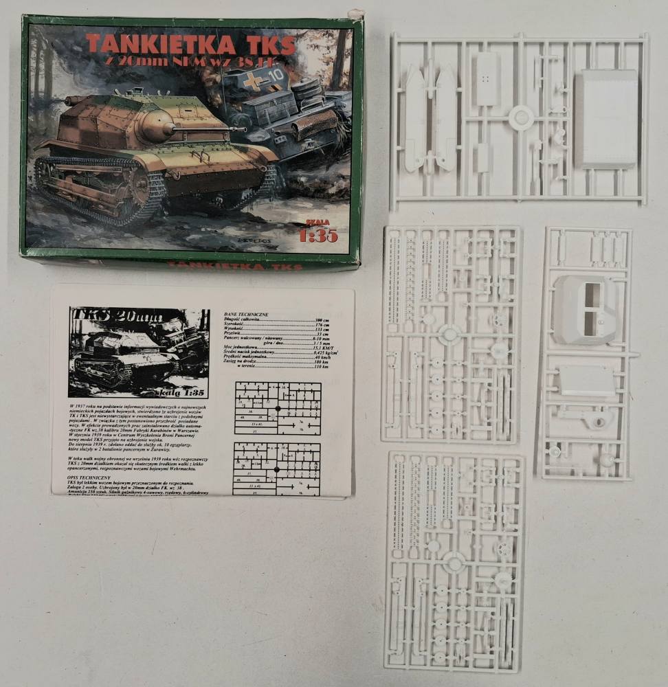 KINGKIT MODEL SCRAPYARD R.P.M. TANKIETKA TKS Z 20mm NKM WZ 38 FK NO DECALS Salvage Yard
