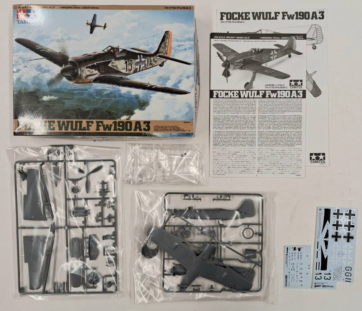 KINGKIT MODEL SCRAPYARD TAMIYA 61037.2500 FOCKE-WULF FW190 A-3 CUT DECALS Salvage Yard